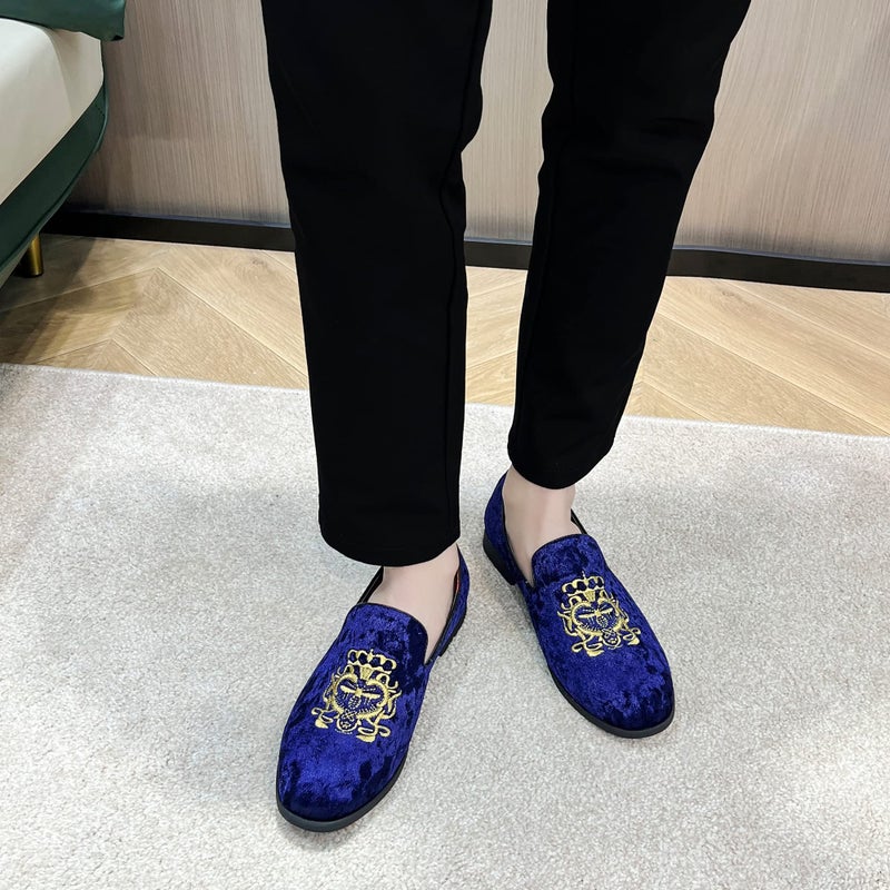 FLQL Men's Classic Tassel Loafer Memory Foam Insoles Shoes Size 8 Blue - Image 2